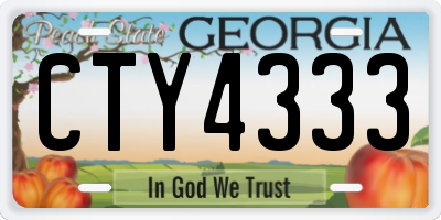 GA license plate CTY4333
