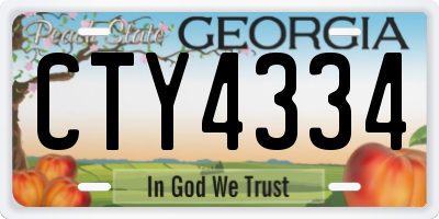GA license plate CTY4334