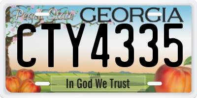 GA license plate CTY4335