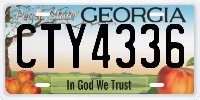 GA license plate CTY4336