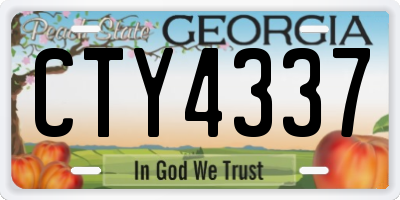 GA license plate CTY4337