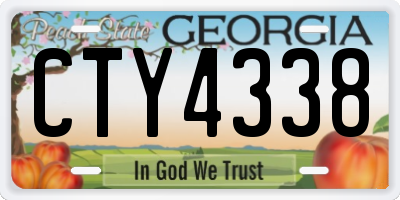 GA license plate CTY4338