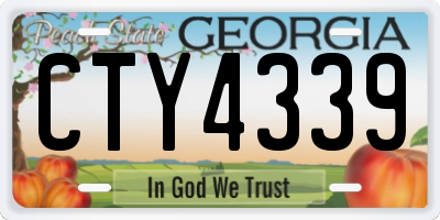 GA license plate CTY4339
