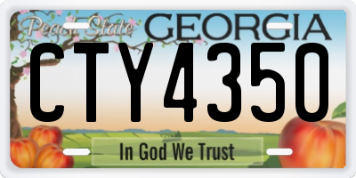 GA license plate CTY4350