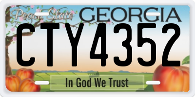 GA license plate CTY4352