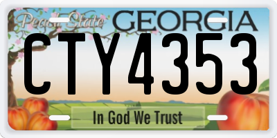 GA license plate CTY4353