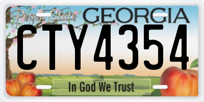 GA license plate CTY4354