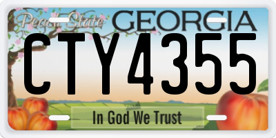 GA license plate CTY4355