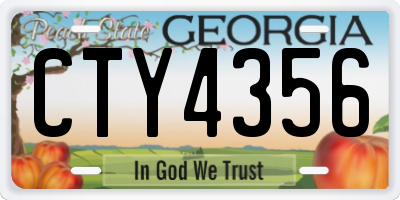 GA license plate CTY4356