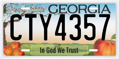 GA license plate CTY4357