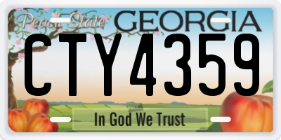 GA license plate CTY4359