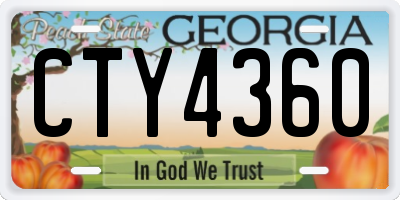 GA license plate CTY4360