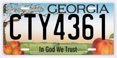 GA license plate CTY4361