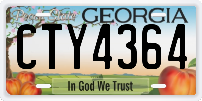 GA license plate CTY4364