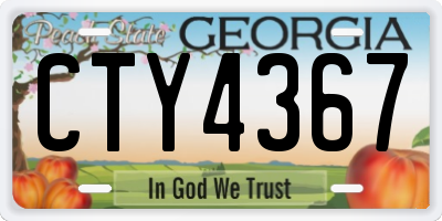 GA license plate CTY4367