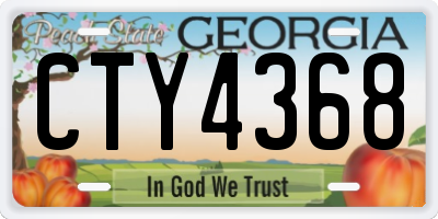 GA license plate CTY4368
