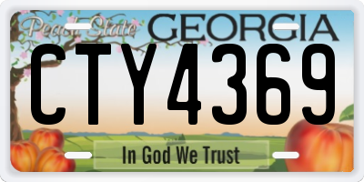 GA license plate CTY4369
