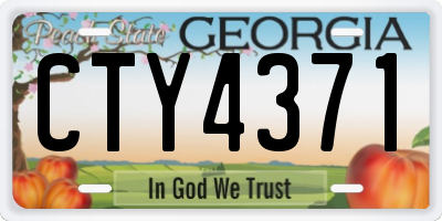 GA license plate CTY4371