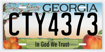 GA license plate CTY4373