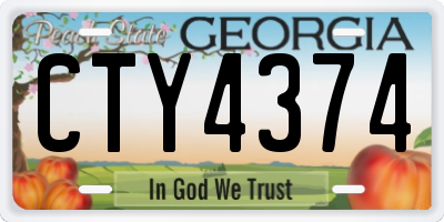 GA license plate CTY4374