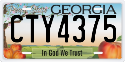 GA license plate CTY4375