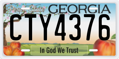 GA license plate CTY4376