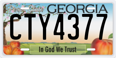 GA license plate CTY4377