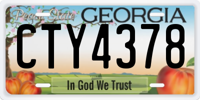 GA license plate CTY4378