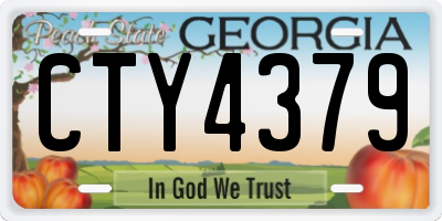 GA license plate CTY4379