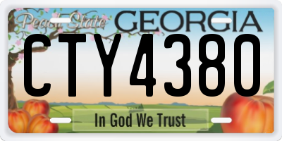 GA license plate CTY4380