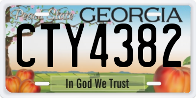 GA license plate CTY4382