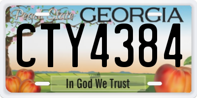 GA license plate CTY4384