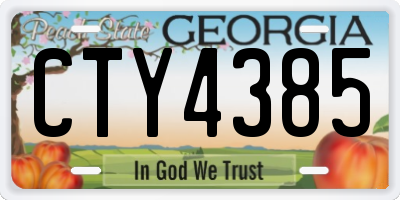 GA license plate CTY4385