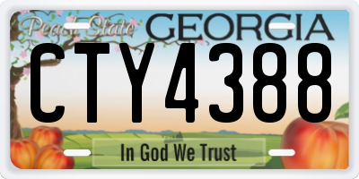 GA license plate CTY4388
