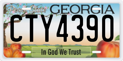 GA license plate CTY4390