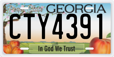 GA license plate CTY4391