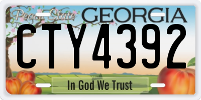 GA license plate CTY4392