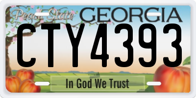 GA license plate CTY4393