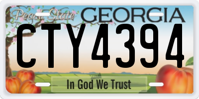 GA license plate CTY4394
