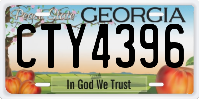 GA license plate CTY4396