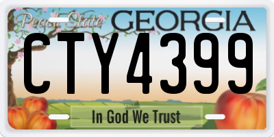 GA license plate CTY4399