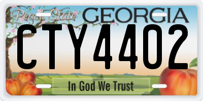 GA license plate CTY4402