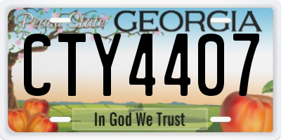 GA license plate CTY4407