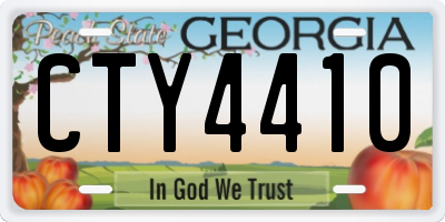 GA license plate CTY4410