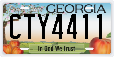 GA license plate CTY4411