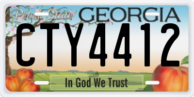 GA license plate CTY4412