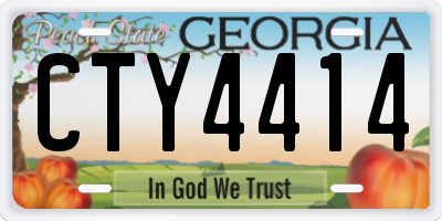 GA license plate CTY4414