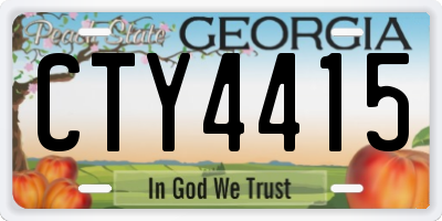 GA license plate CTY4415