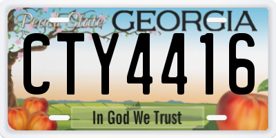 GA license plate CTY4416