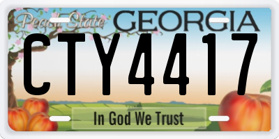 GA license plate CTY4417
